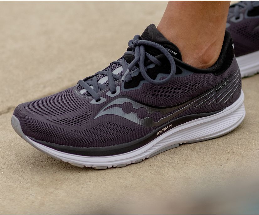 Women's Saucony Ride 14 Running Shoes Grey / Black | Singapore 188YXFU